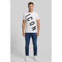Icon t-shirt in cotone con stampa logo trasversale IUT006 [7de8efad]