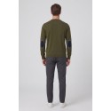 Markup maglia girocollo in misto viscosa con toppe MK20028 [011ca4f1]