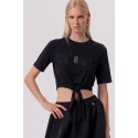 Fracomina t-shirt cropped in jersey con nodo fr26st3028j401g1 [2271aa19]