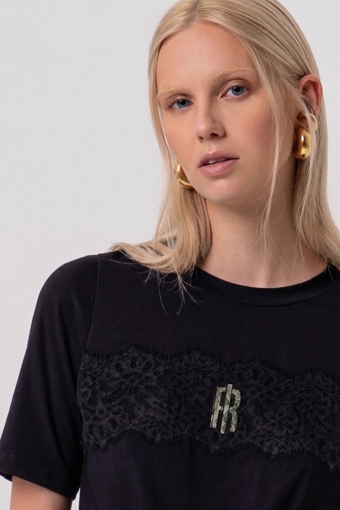 Fracomina t-shirt cropped in jersey con nodo fr26st3028j401g1 [fb57e914]