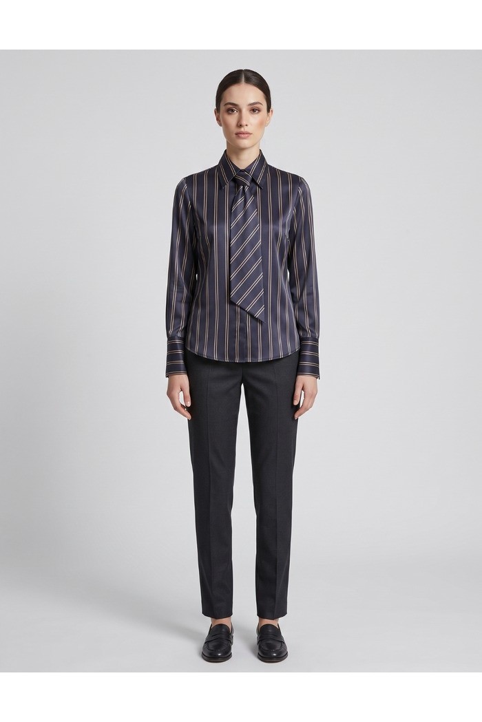 Dairesy camicia rigata con cravattino FW26DE0030 [c2205624]