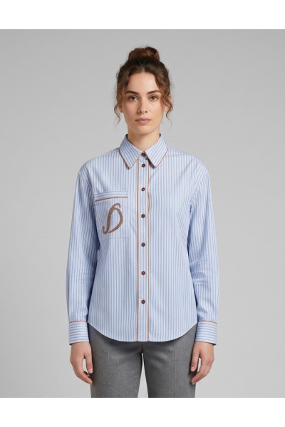 Dairesy camicia rigata in misto viscosa FW26DE0943 — 805219040080595_1