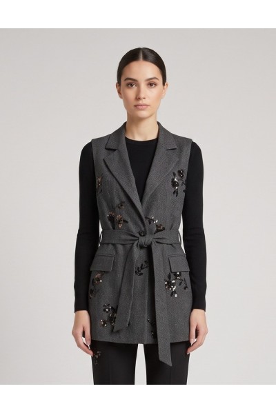 Dairesy gilet ricamato con bottone gioiello FW26DE0004 — 805219040080579_1