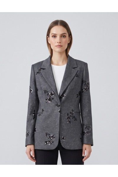 Dairesy giacca ricamata con bottone gioiello FW26DE0003 [cc9da8b7]