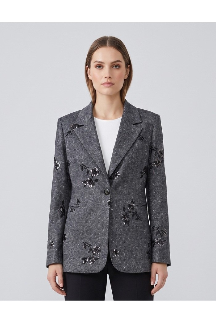 Dairesy giacca ricamata con bottone gioiello FW26DE0003 [cc9da8b7]