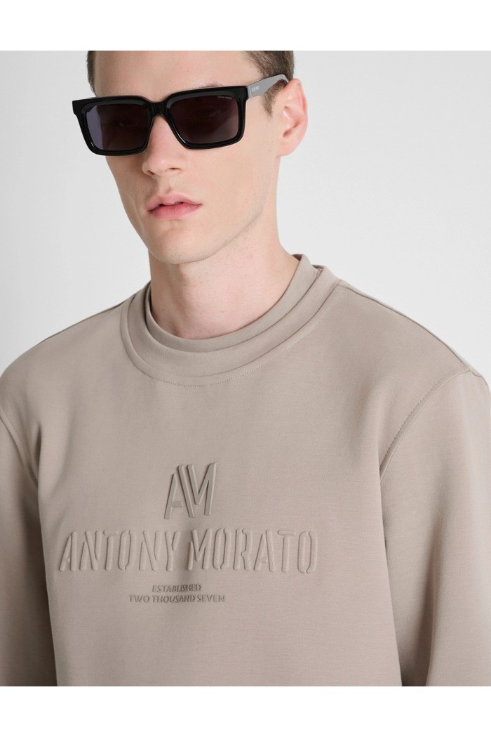 Antony Morato felpa girocollo regular fit in interlock con logo MMFL01175-FA150168 [fdf51797]