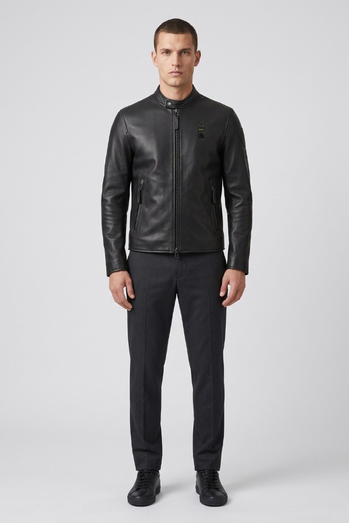 Blauer bomber in morbida pelle Ripley 26WBLUL02493-007340 [9bceee70]