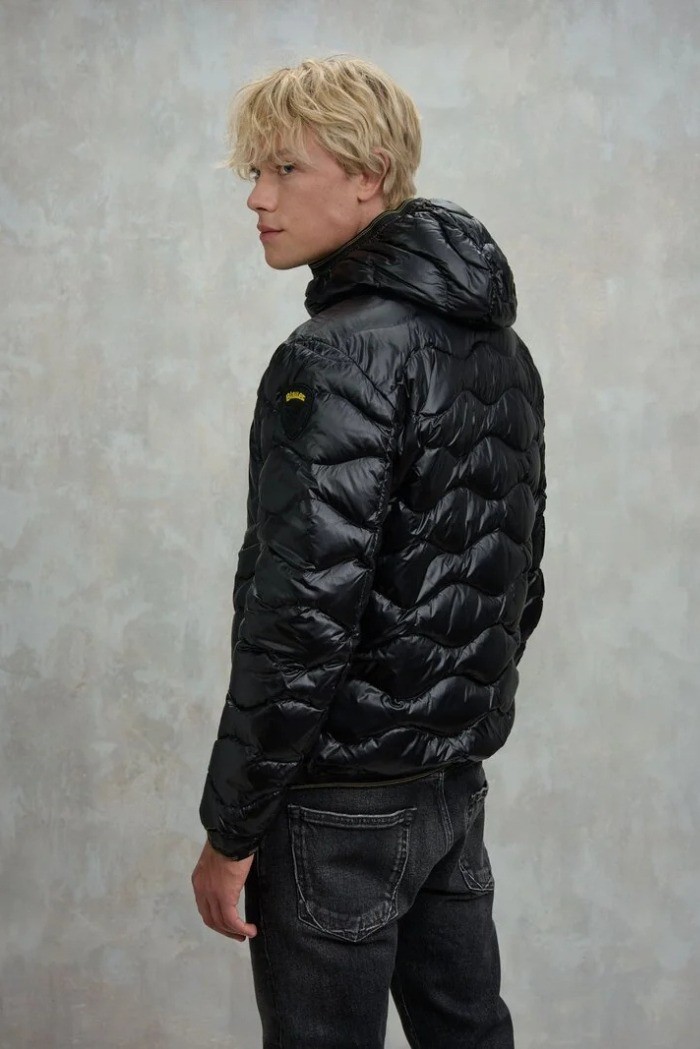 Blauer piumino ad onde con cappuccio Wave 26WBLUC03064-006355 [d999385c]