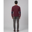 Markup maglia girocollo in misto viscosa con toppe MK20028 [72911f10]