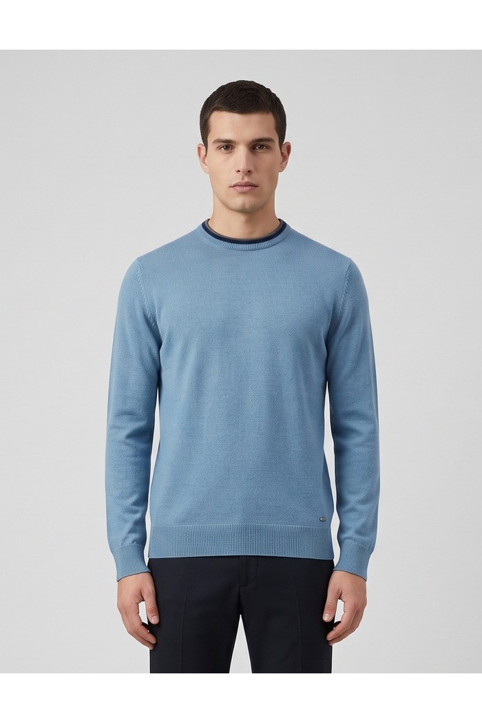Markup maglia girocollo in misto viscosa con toppe MK20028 [2a1045cc]