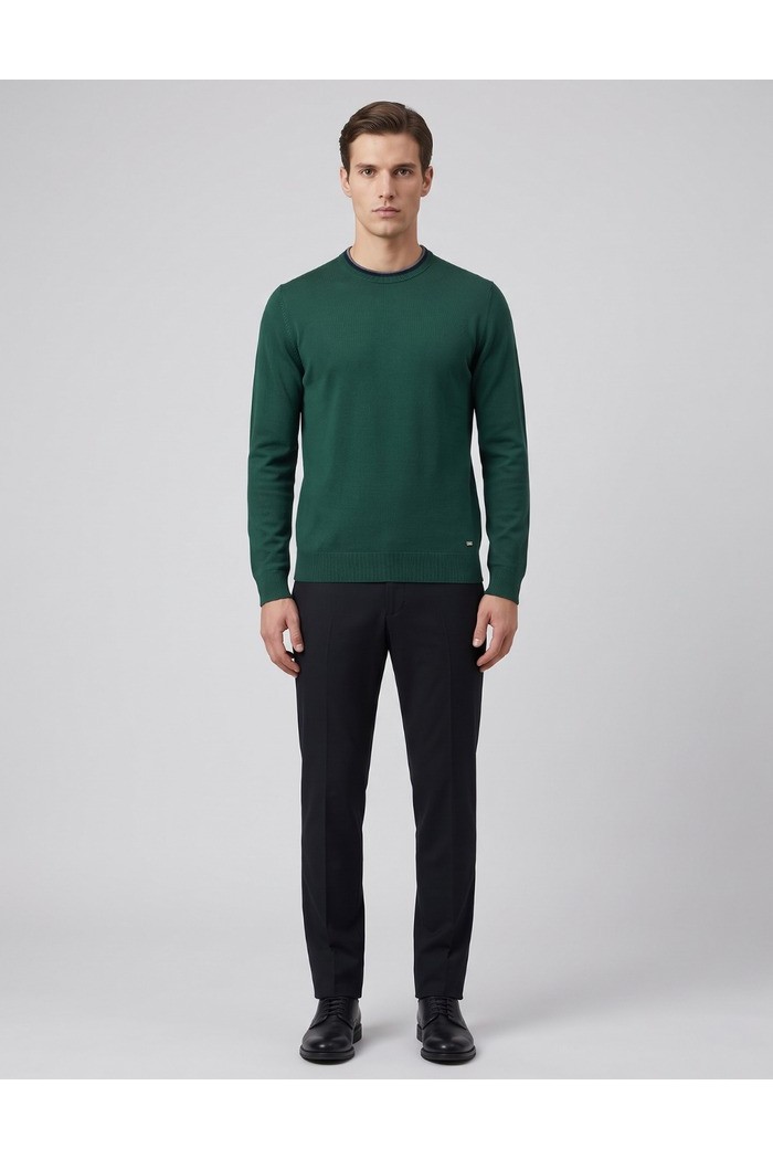 Markup maglia girocollo in misto viscosa con toppe MK20028 [e21f48e1]