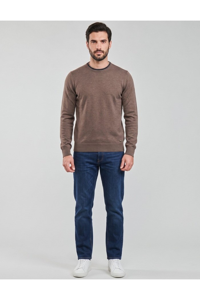 Markup maglia girocollo in misto viscosa con toppe MK20028 [bac52523]