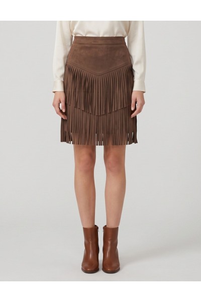 Dairesy gonna ecocamoscio con frange FW26DE0940 [7f6f948f]