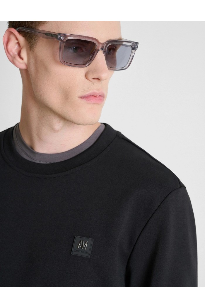 Antony Morato felpa girocollo regular fit in interlock con logo MMFL01171-FA150168 [57d64f02]