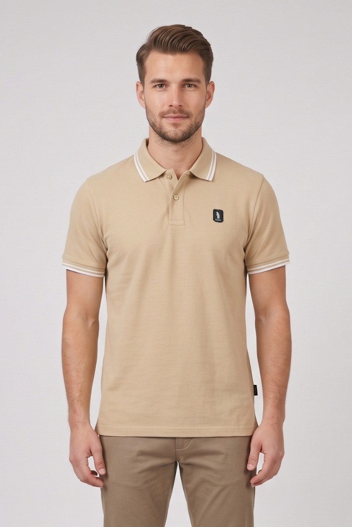 Refrigue polo in piquet stretch con dettagli a contrasto R5018M261 [1356c1cd]