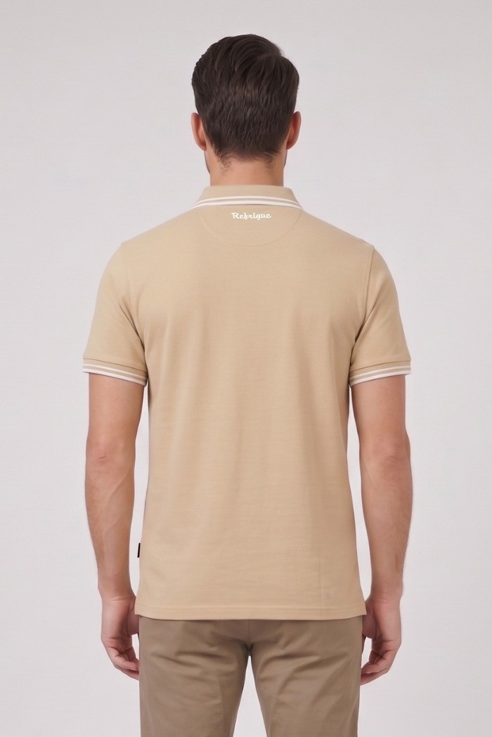 Refrigue polo in piquet stretch con dettagli a contrasto R5018M261 [ca7082c0]