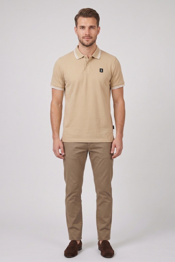 Refrigue polo in piquet stretch con dettagli a contrasto R5018M261 [7d6d43c4]