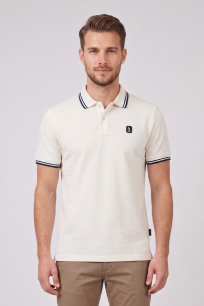 Refrigue polo in piquet stretch con dettagli a contrasto R5018M261 — 805219040079889_2