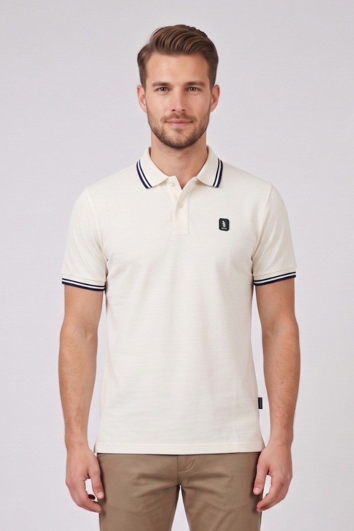 Refrigue polo in piquet stretch con dettagli a contrasto R5018M261 [378066c4]