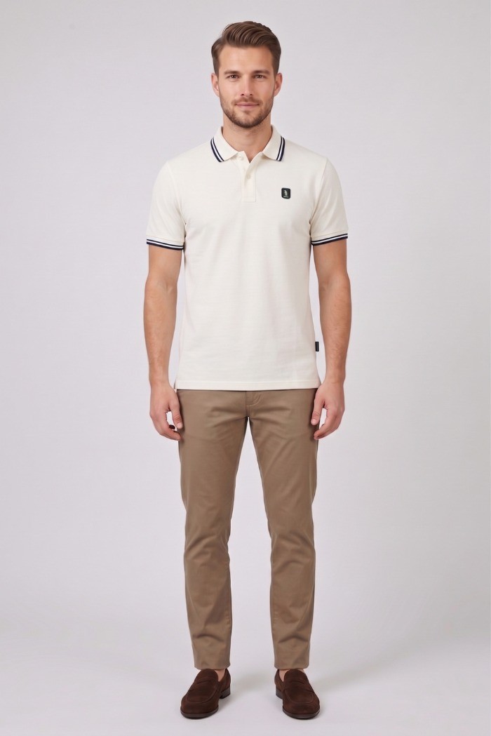 Refrigue polo in piquet stretch con dettagli a contrasto R5018M261 [59bbe4cd]