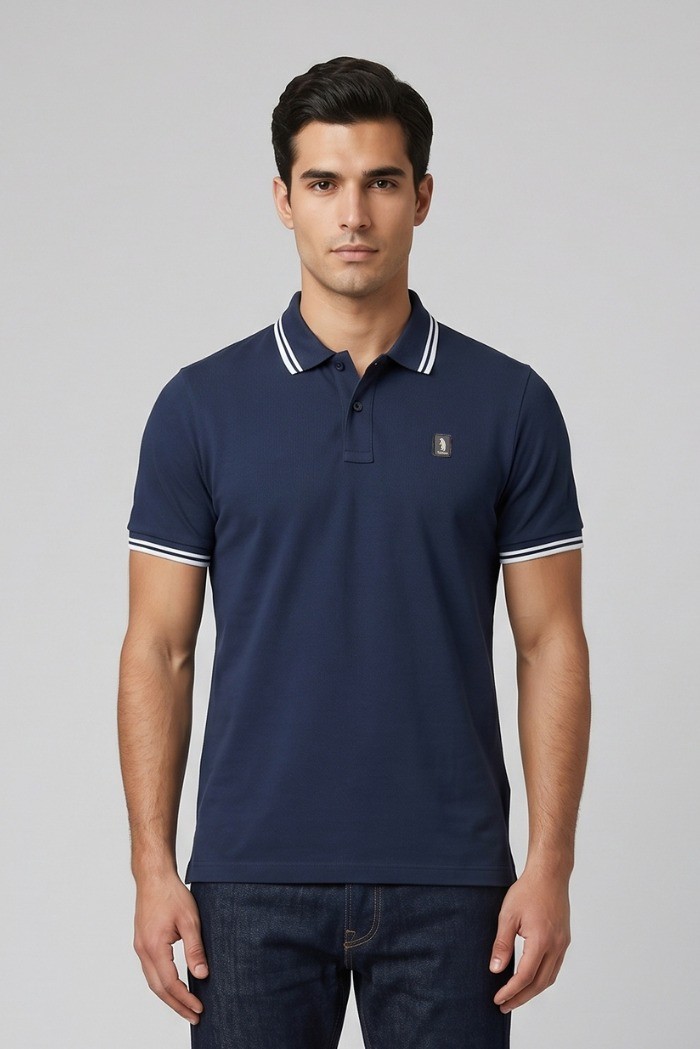 Refrigue polo in piquet stretch con dettagli a contrasto R5018M261 [ac9edcc2]
