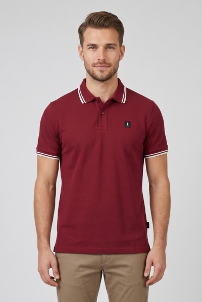 Refrigue polo in piquet stretch con dettagli a contrasto R5018M261 — 805219040079889_4