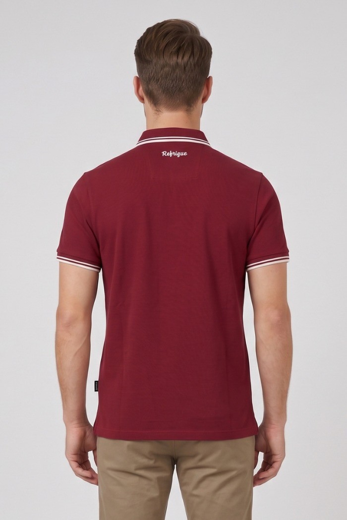 Refrigue polo in piquet stretch con dettagli a contrasto R5018M261 [fc4df6cd]