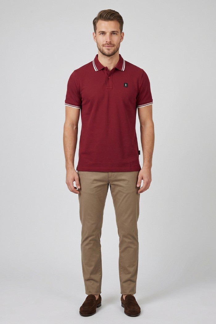 Refrigue polo in piquet stretch con dettagli a contrasto R5018M261 [4b5037c9]