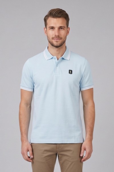 Refrigue polo in piquet stretch con dettagli a contrasto R5018M261 — 805219040079889_5