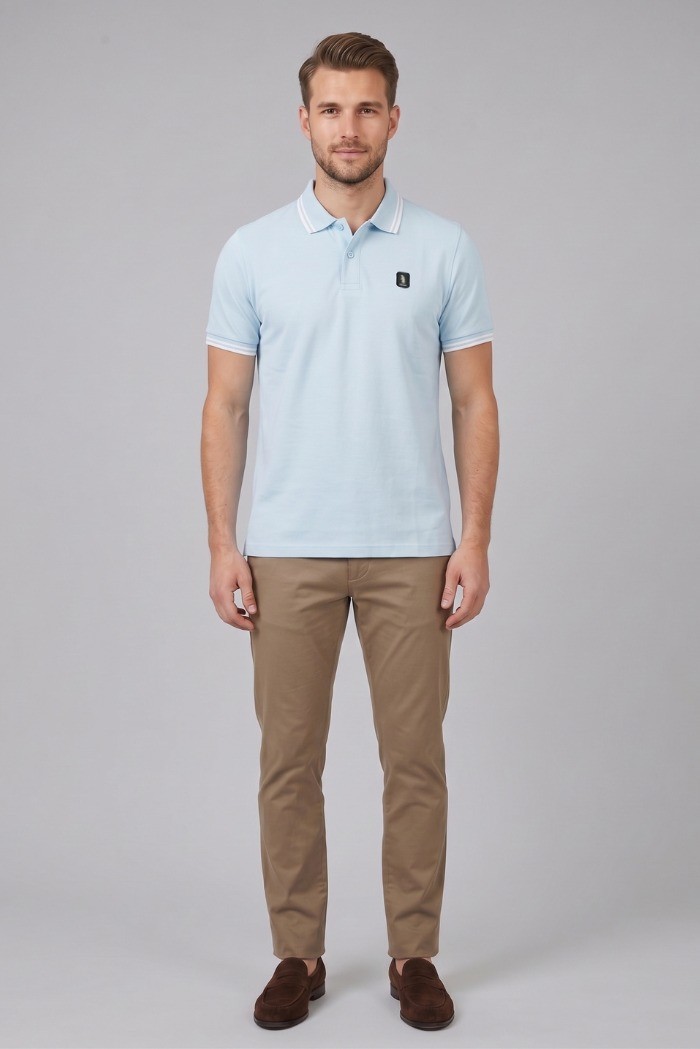 Refrigue polo in piquet stretch con dettagli a contrasto R5018M261 [caf72e18]