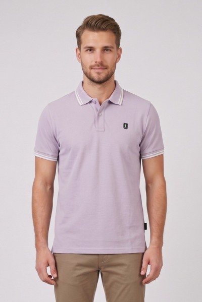 Refrigue polo in piquet stretch con dettagli a contrasto R5018M261 — 805219040079889_6