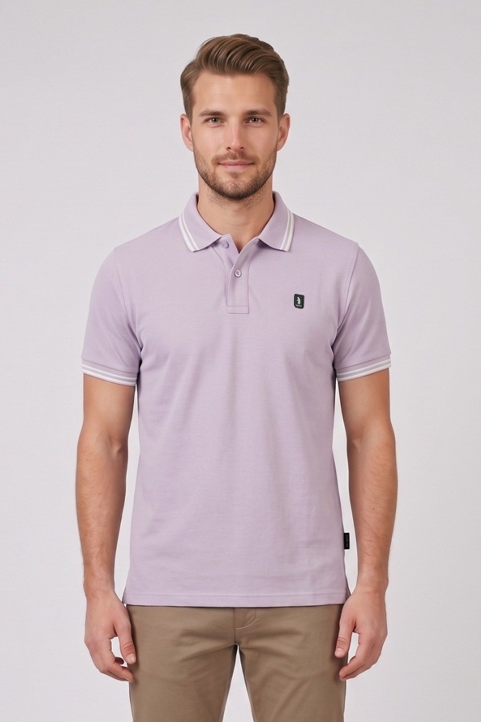 Refrigue polo in piquet stretch con dettagli a contrasto R5018M261 [31a18090]