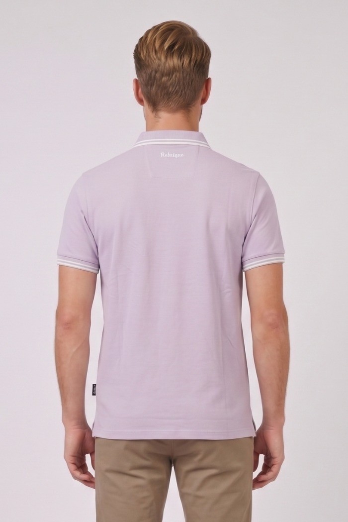 Refrigue polo in piquet stretch con dettagli a contrasto R5018M261 [e887c39d]
