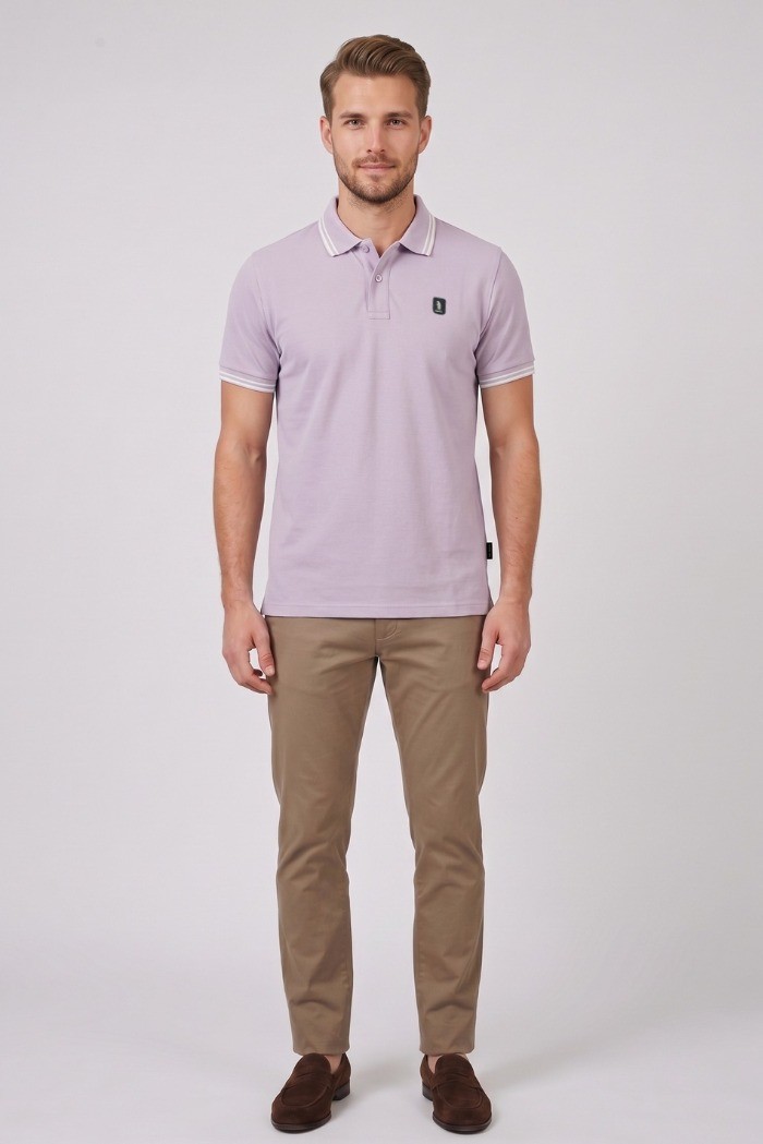 Refrigue polo in piquet stretch con dettagli a contrasto R5018M261 [5f9a0299]
