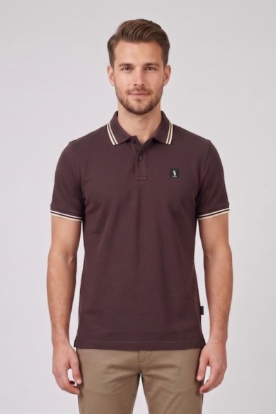 Refrigue polo in piquet stretch con dettagli a contrasto R5018M261 — 805219040079889_7