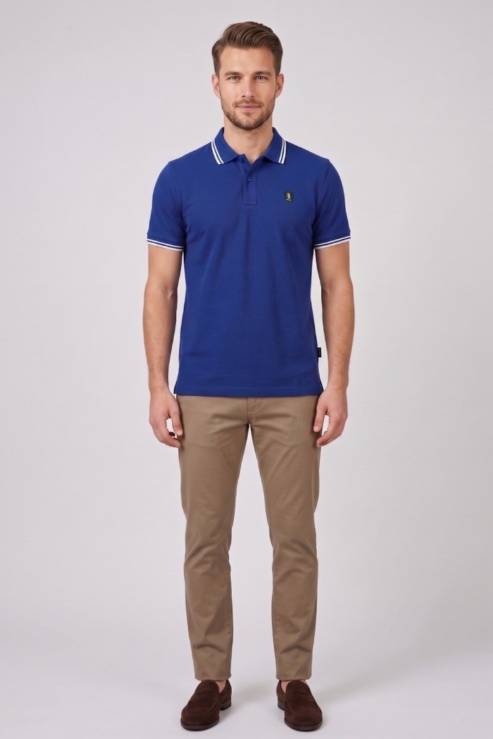 Refrigue polo in piquet stretch con dettagli a contrasto R5018M261 [a44af808]