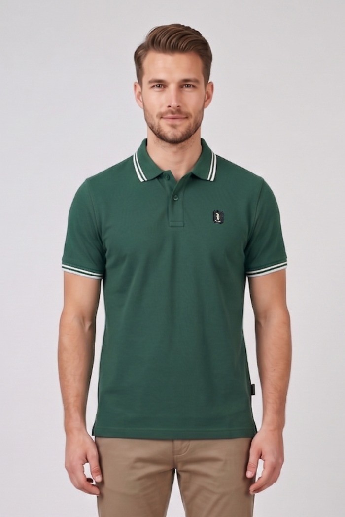 Refrigue polo in piquet stretch con dettagli a contrasto R5018M261 [b5372046]