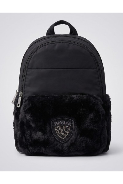 Blauer zaino in nylon ed ecopelliccia F6WAVE05/PAD — 805219040080614_1