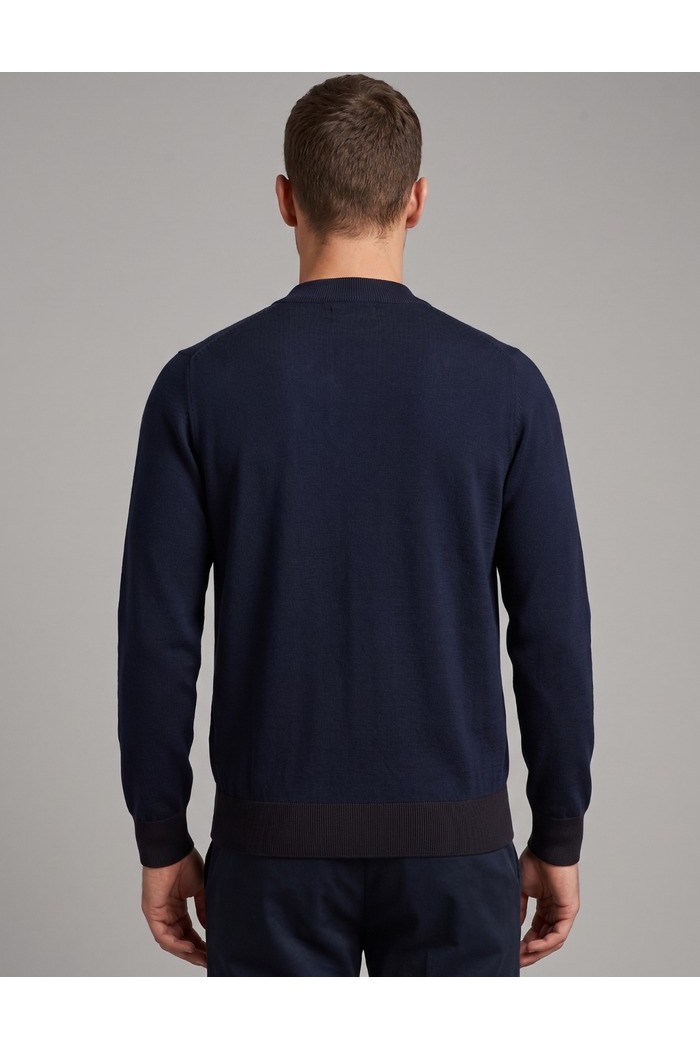 Markup maglia girocollo in cotone con intarsi a contrasto MK2900035 [ad383b57]