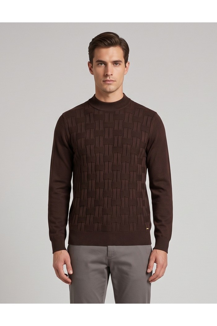 Markup maglia girocollo in cotone con intarsi punto vanisè MK2900035 [b6026fb7]
