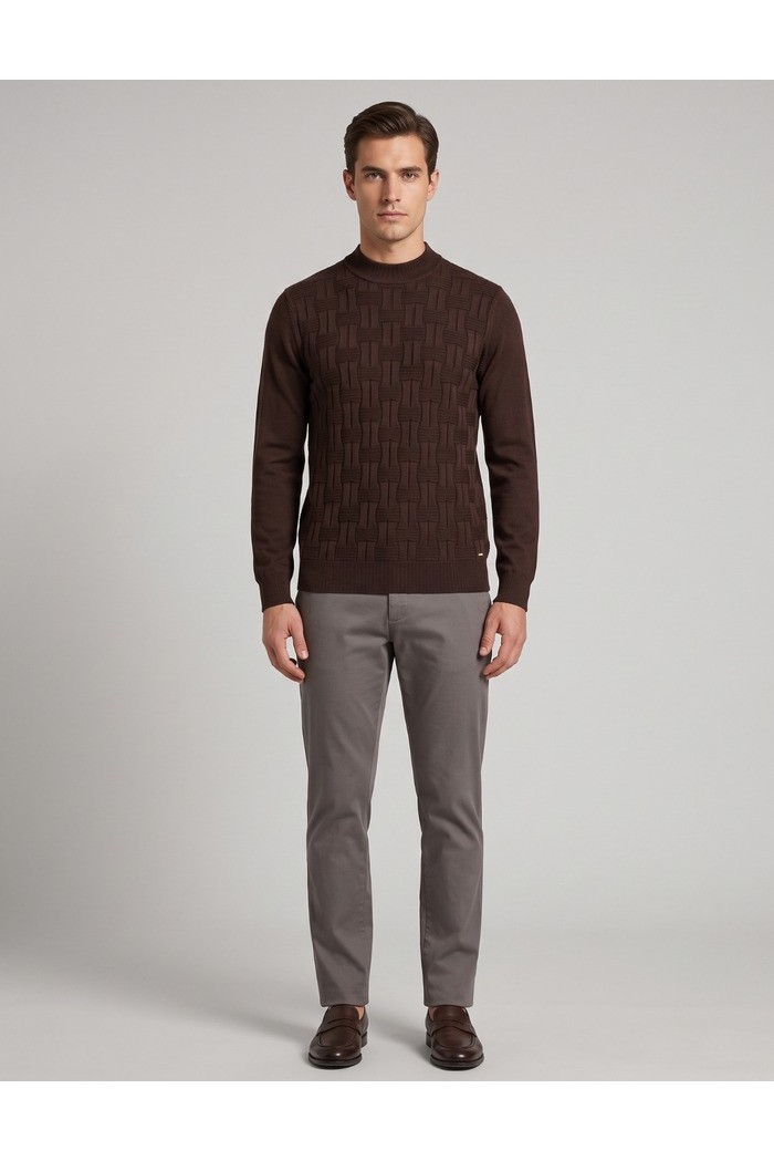 Markup maglia girocollo in cotone con intarsi punto vanisè MK2900035 [d839edbe]