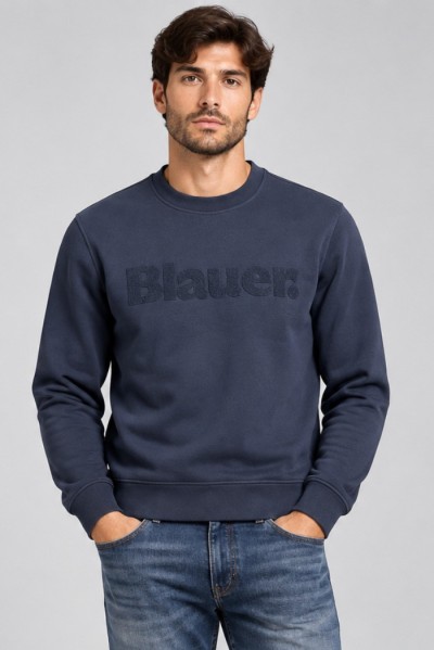 Blauer felpa girocollo classica Crosby 26WBLUF03317-007693 — 805219040080883_1