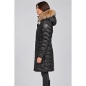 Blauer piumino lungo ad onde con pelliccia Lynel 26WBLDK03036-006047 [3801408e]