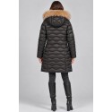 Blauer piumino lungo ad onde con pelliccia Lynel 26WBLDK03036-006047 [8f1c818a]