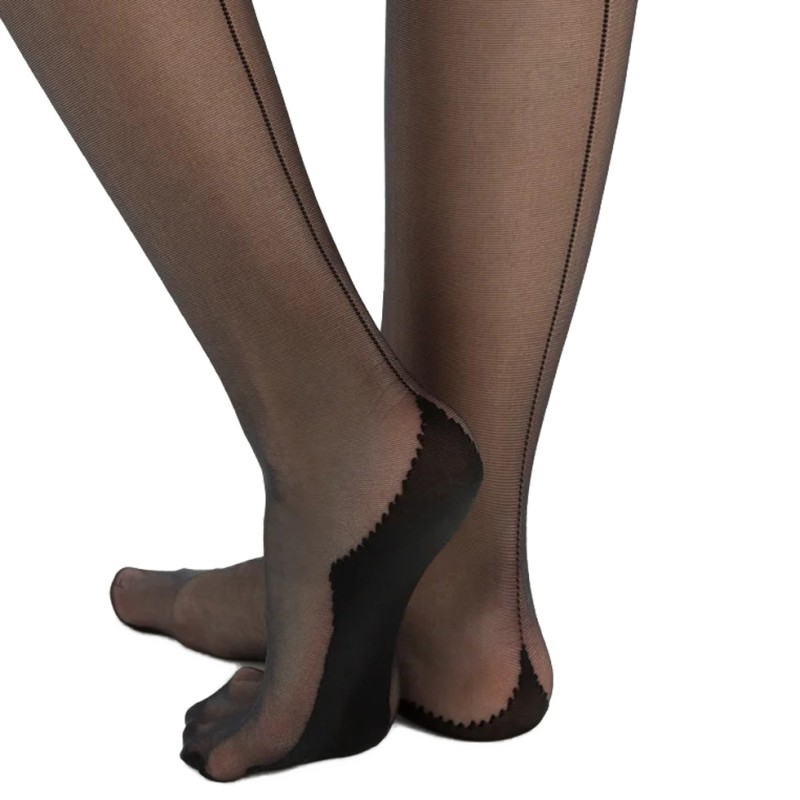 Collant vintage con riga nera