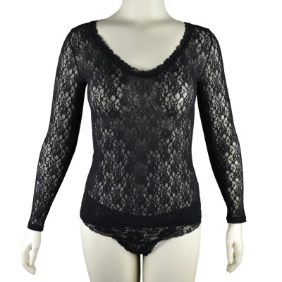 Maglia in pizzo elastico Dolche Amore Janira nero