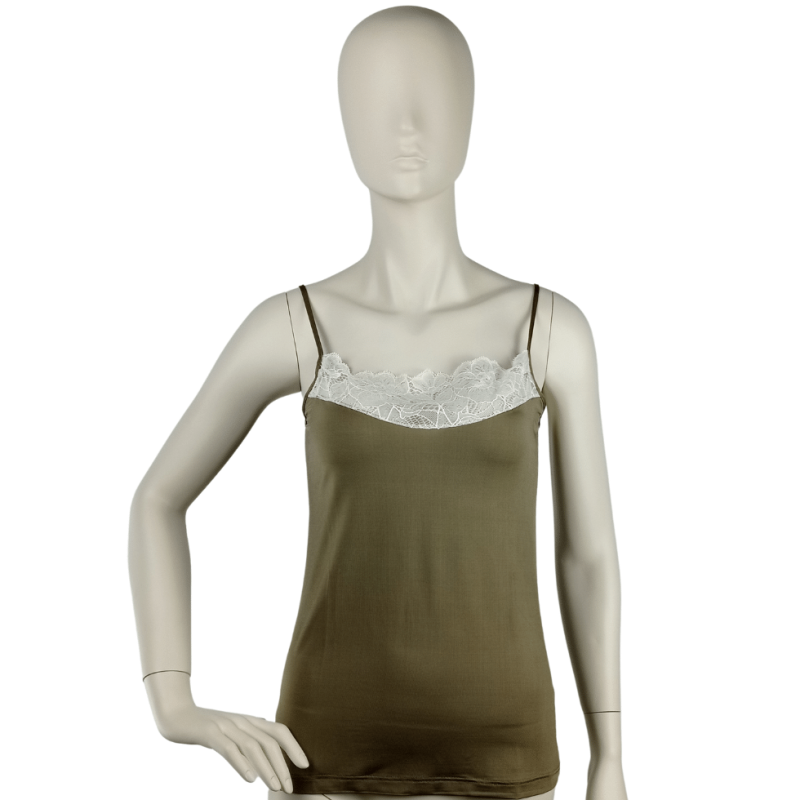 Top spalla stretta Agave pizzo Fraly