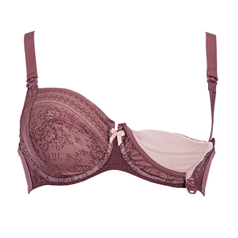 Reggiseno allattamento in pizzo rosa antico Anita