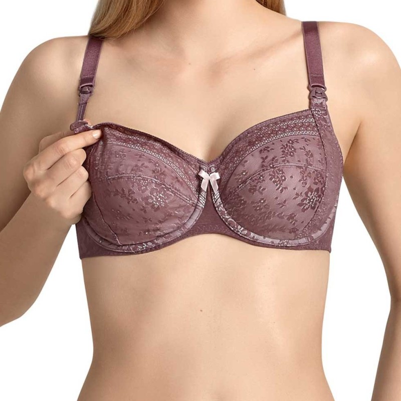 Reggiseno allattamento in pizzo rosa antico Anita