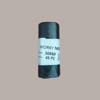 45 Pz Sacchetto Immondizia Piccolo Nero Chiusura Stringa 50x60 [c39e0a1a]